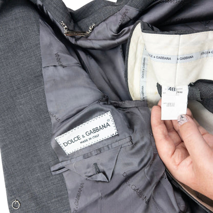 Vintage 2000s Dolce & Gabbana Wool Suit Set Size L | Large, Grey