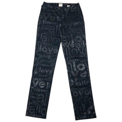 Vintage 90s Moschino Jeans Love All Over Jacket & Trousers Suit Set Womens Size M | Medium, Black