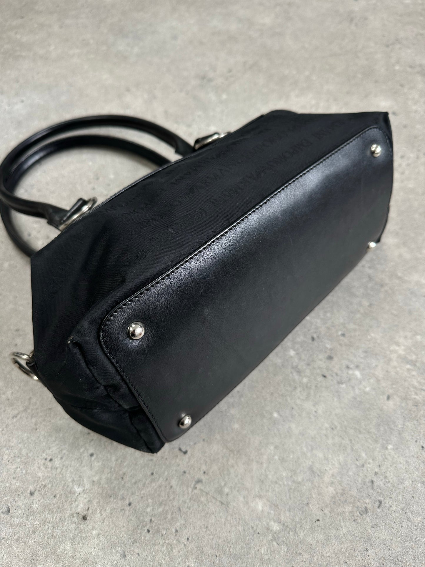 Emporio Armani 2000s Nylon Monogram Shoulder Bag