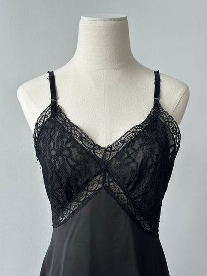 Vintage 1990s Sheer Lace Midi Dress - S