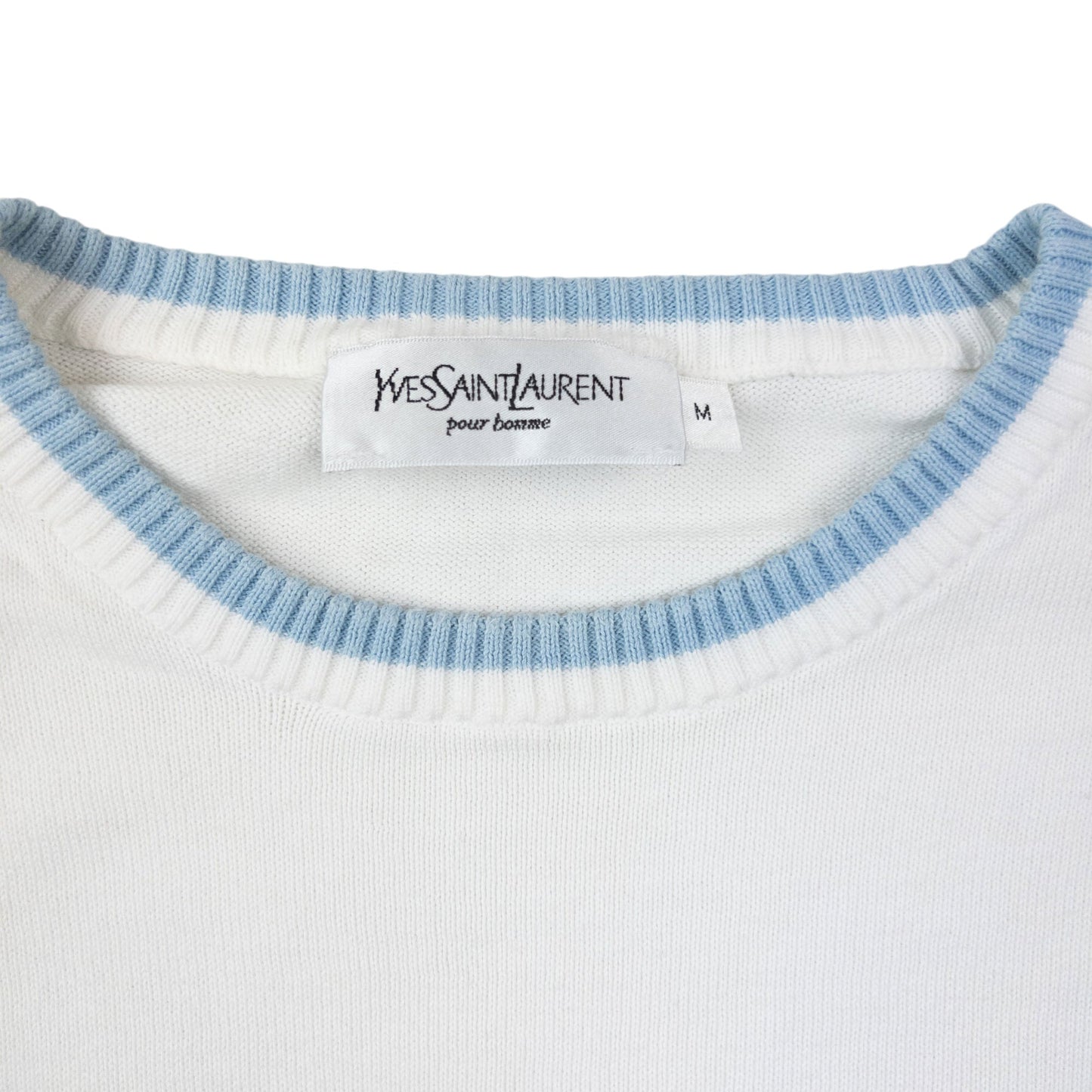 Vintage 2000s YSL Yves Saint Laurent Striped Jumper Size M | Medium, Blue