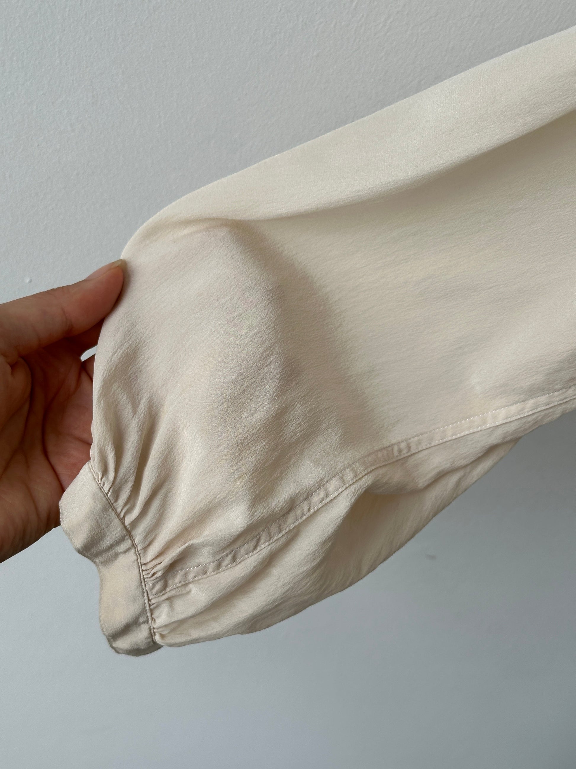 Italian Vintage 1990s Pure Silk Sheer Shirt - L