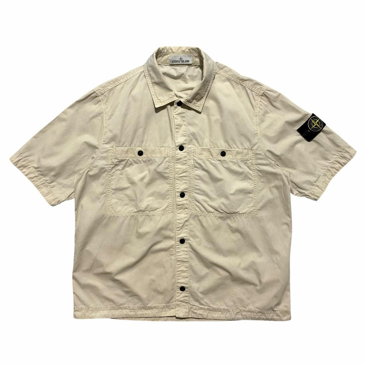 Stone Island Button Up Shirt | Large, Beige