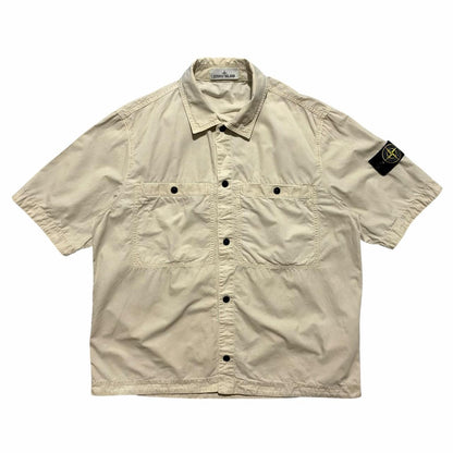 Stone Island Button Up Shirt | Large, Beige