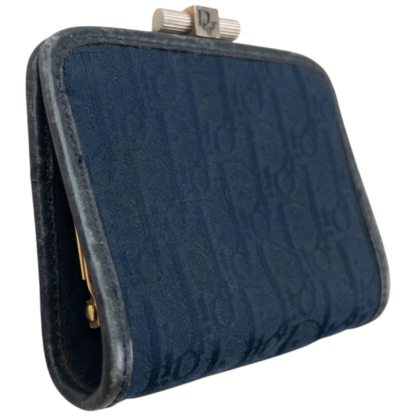 Vintage 80s Dior Monogram Coin Purse | O/S, Blue