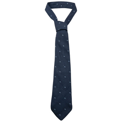 Vintage 2000s Burberry Monogram Silk Tie | O/S, Navy