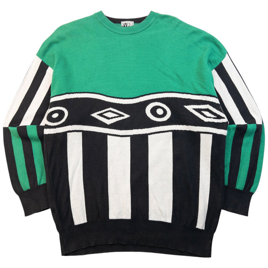 Vintage 90s Versace V2 Pattern Jumper Size S | Small, Multicoloured