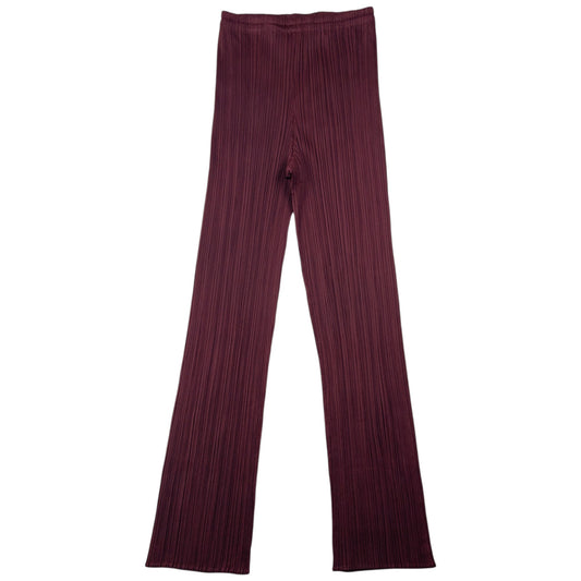 Vintage 90s Pleats Please By Issey Miyake Pleated Trousers Womens Size M | Medium, Burgundy