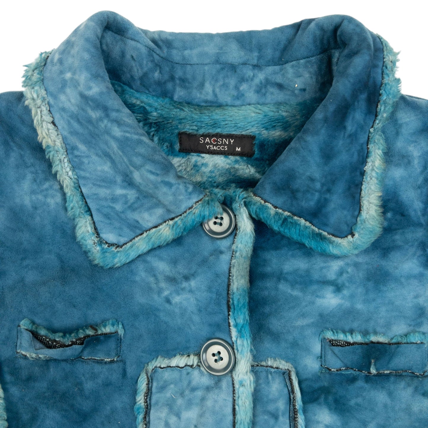 Vintage 90s Y'Saccs By Yohji Yamamoto Shearling Jacket Womens Size M | Medium, Blue