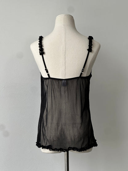 Vintage 2000s Sheer Sleeveless Lace Top - S-M