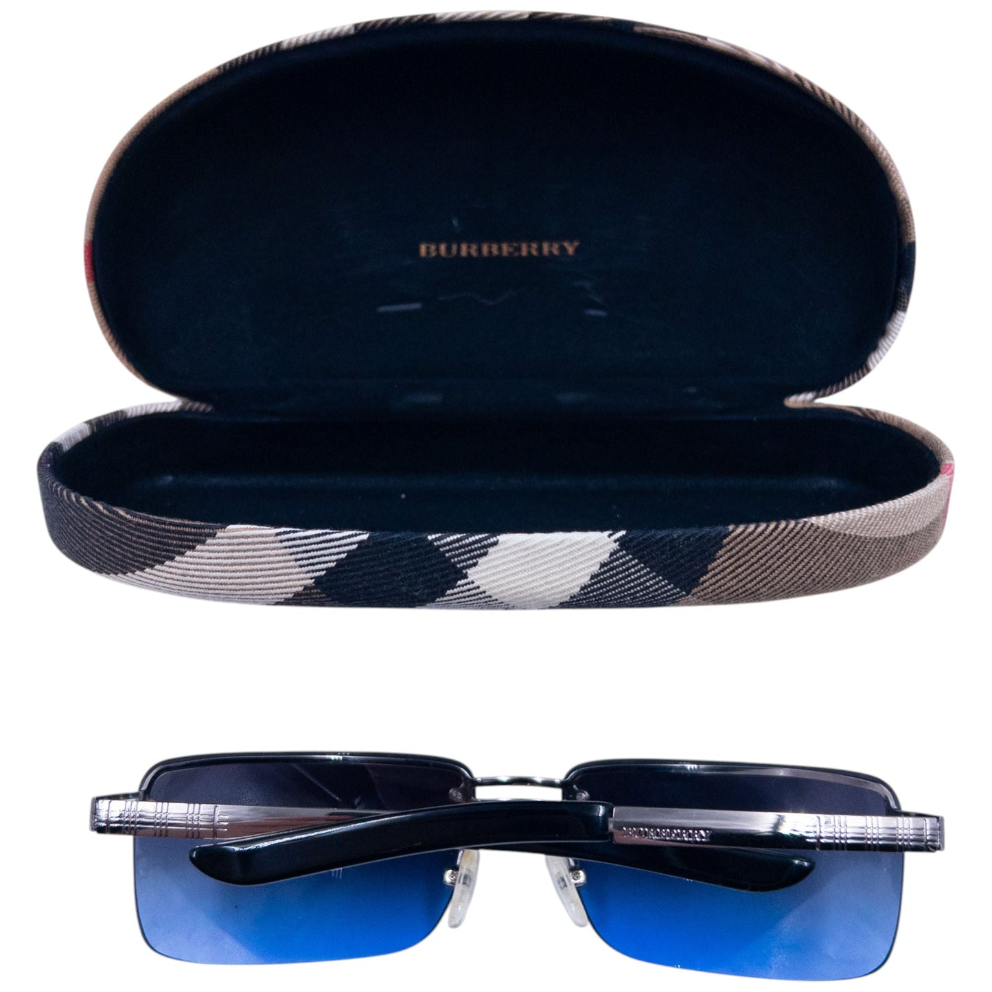 Vintage 2000s Burberry Rimless Sunglasses | O/S, Blue