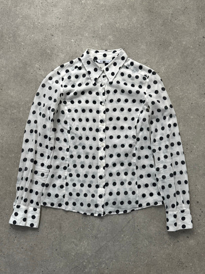 Marella 2000s Pure Cotton Polka Dot Shirt - S