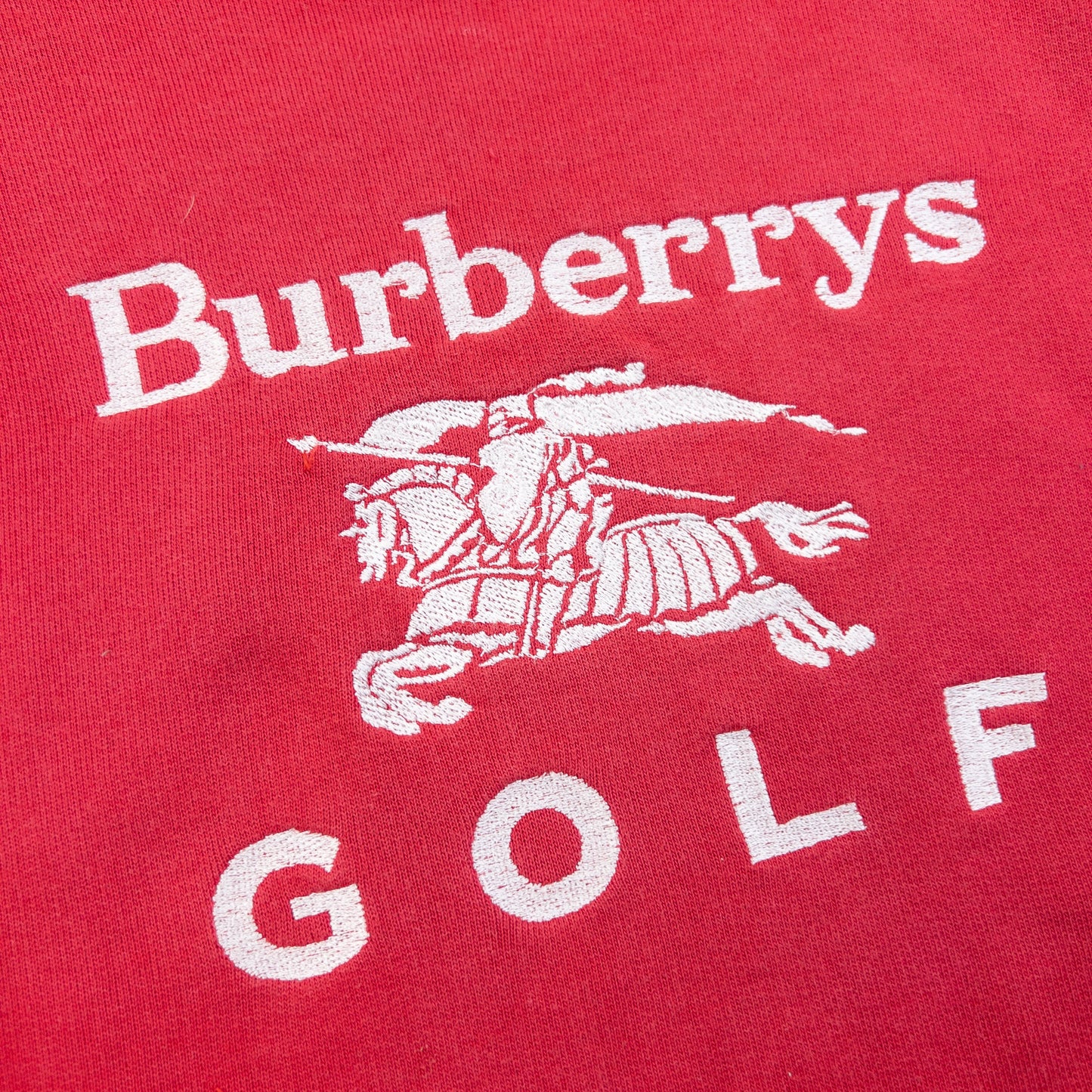 Vintage 90s Burberry Golf Embroidered Sweatshirt Womens Size M | Medium, Red