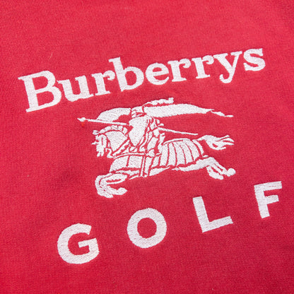 Vintage 90s Burberry Golf Embroidered Sweatshirt Womens Size M | Medium, Red