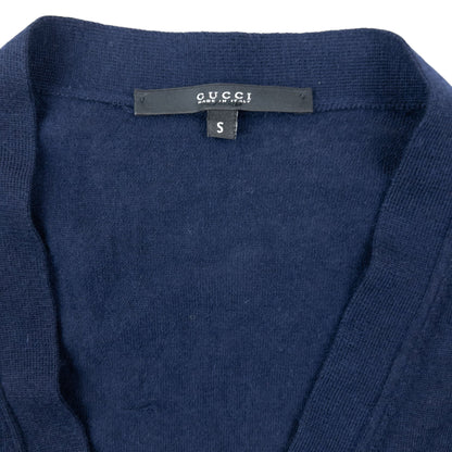 Vintage 2000s Gucci Lightweight Cashmere Cardigan Size S | Small, Navy