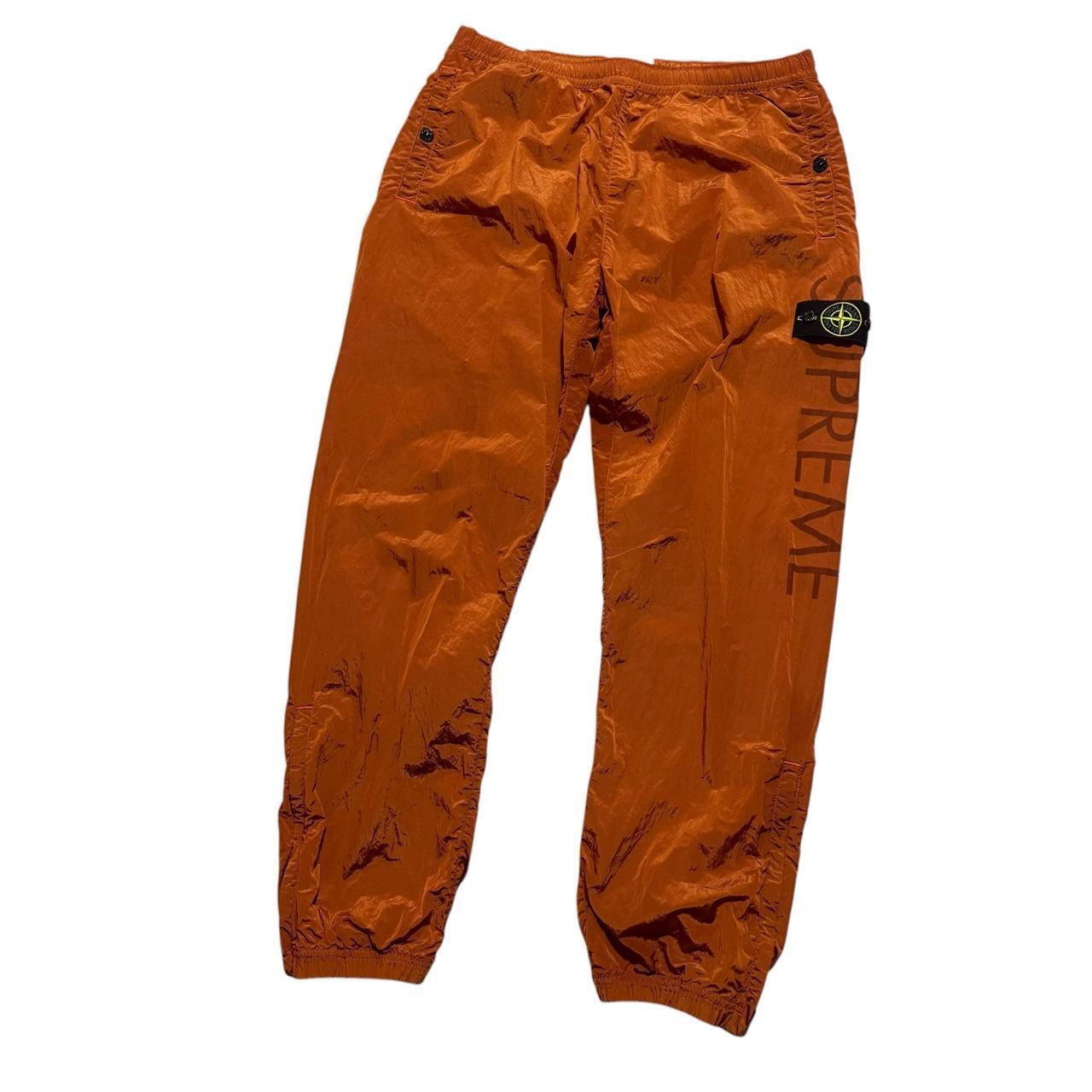 Stone Island Supreme Nylon Bottoms | Medium, Orange