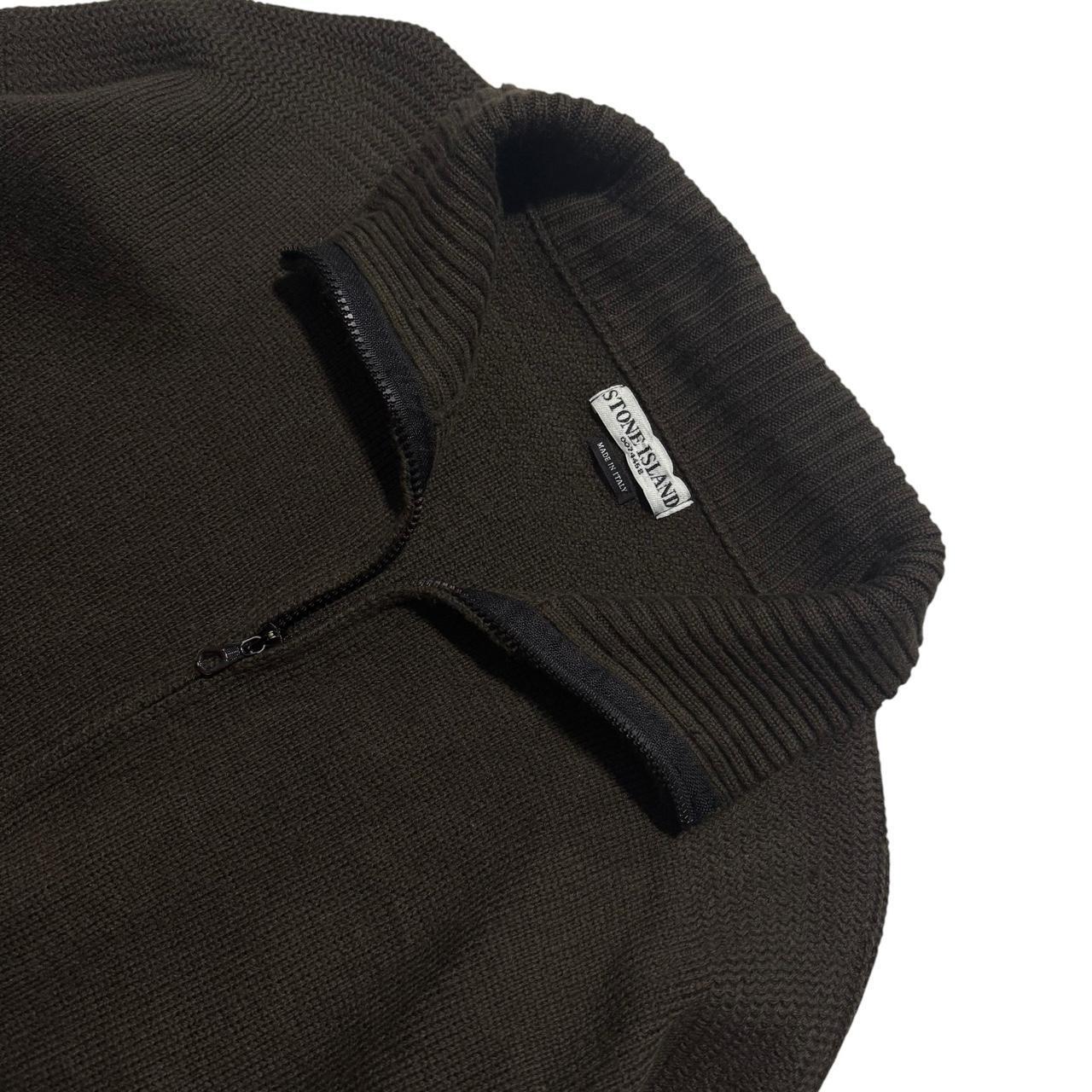 Stone Island 2000's Zip Up Knit | XL, Brown