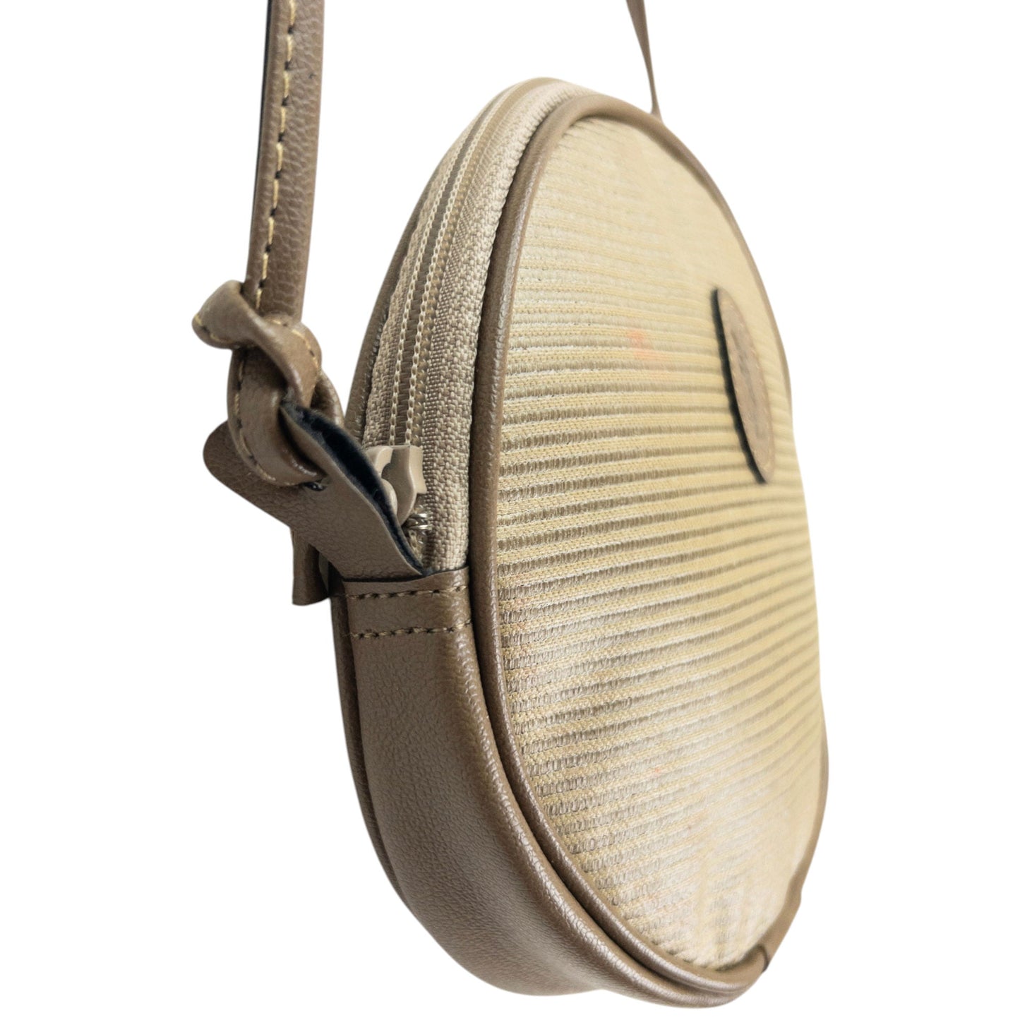 Vintage 80s YSL Yves Saint Laurent Circle Crossbody Bag | O/S, Beige