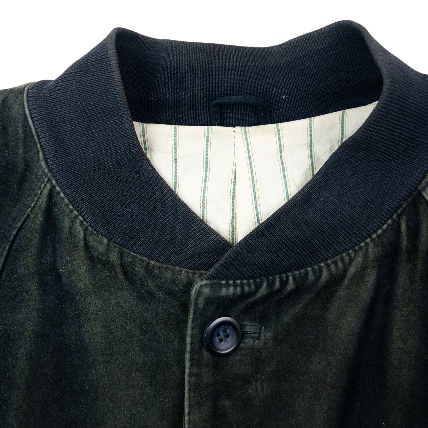 Vintage 90s Hugo Boss Button Up Suede Bomber Jacket Size XL | XL, Green