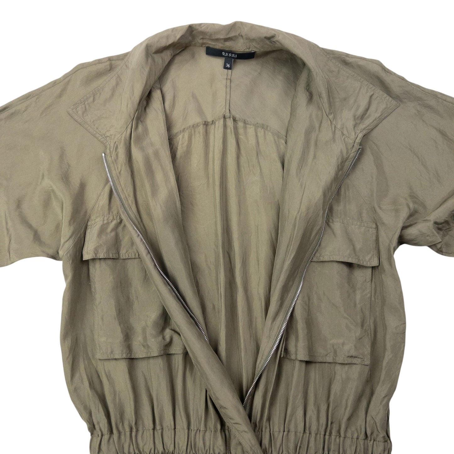 Vintage 2000s Gucci By Tom Ford Silk Jumpsuit Womens Size L | Large, Grey