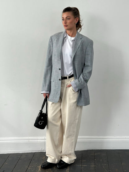 Rene Lezard x Loro Piana 1990s Single Breasted Blazer - L/XL