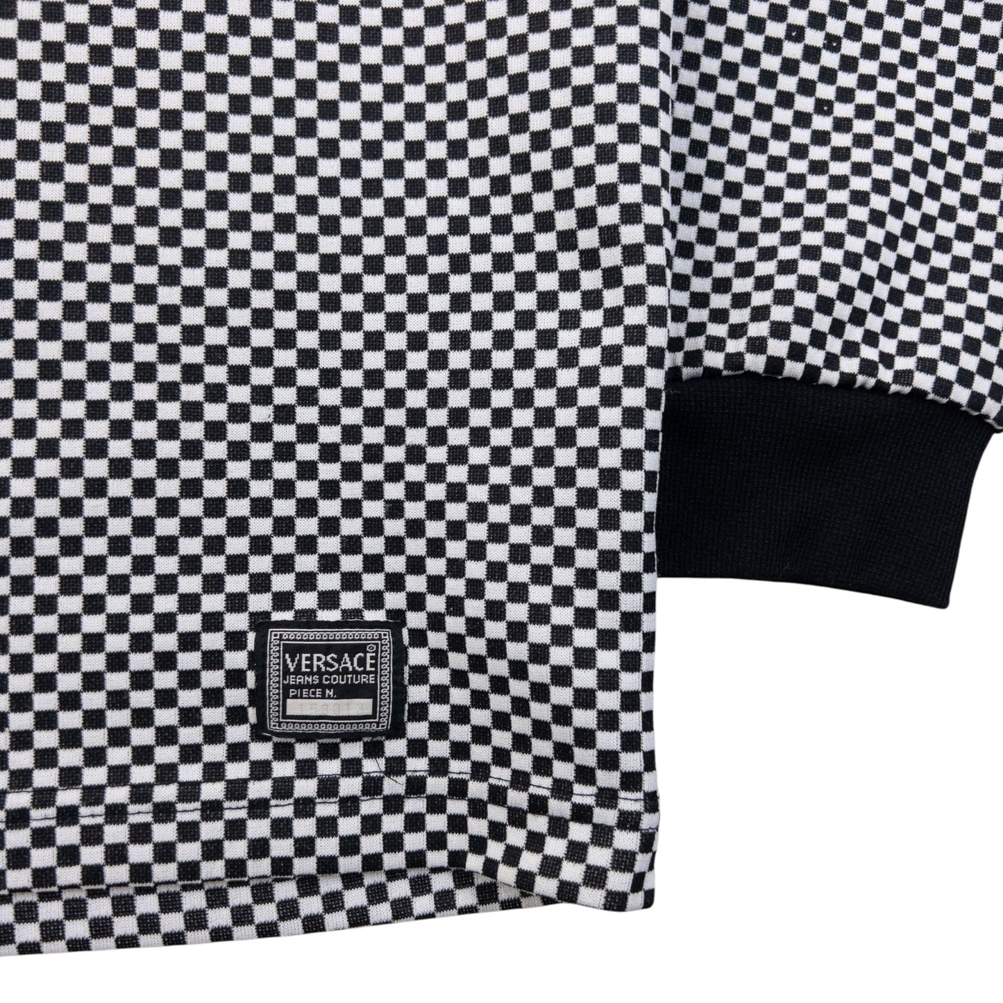 Vintage 90s Versace Jeans Couture Checkered Q Zip Polo Sweatshirt Size S | Small, Multicoloured