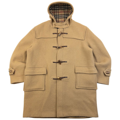 Vintage 90s Burberry Nova Check Lined Wool Duffle Jacket Size XL | O/S, Beige