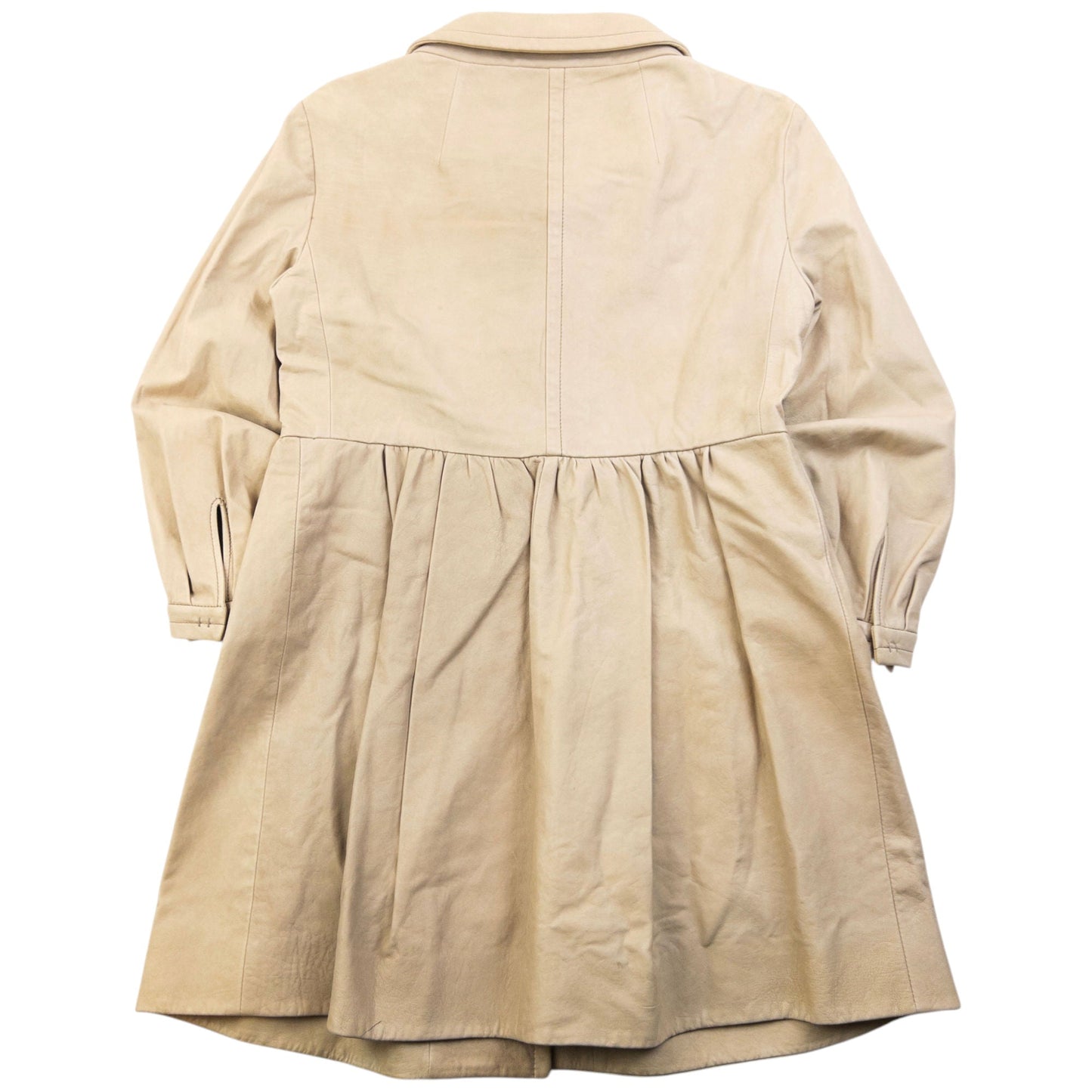 Vintage 2010 Miu Miu Leather Trench Jacket Womens Size S | Small, Beige