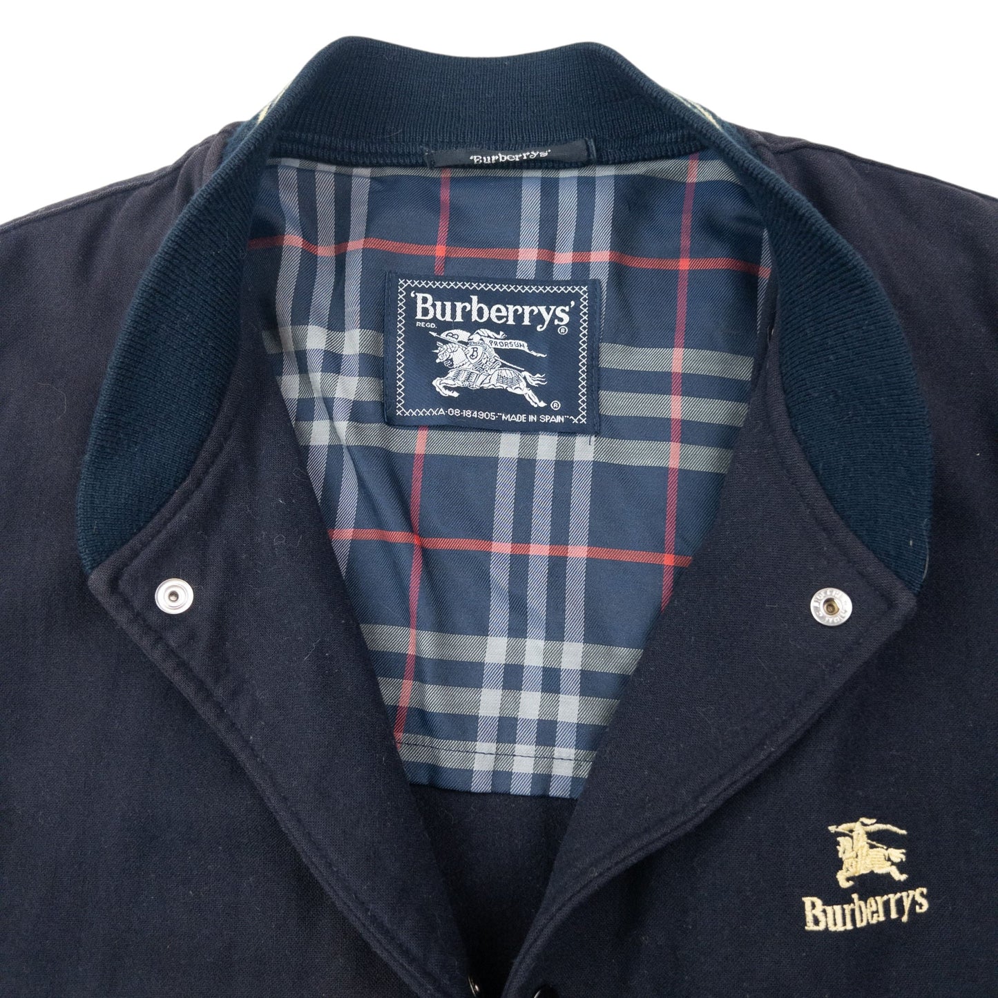 Vintage 90s Burberry Varsity Wool Bomber Jacket Size M | Medium, Multicoloured