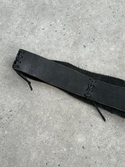 Vintage 2000s Leather Chunky Hip Belt - W38-42