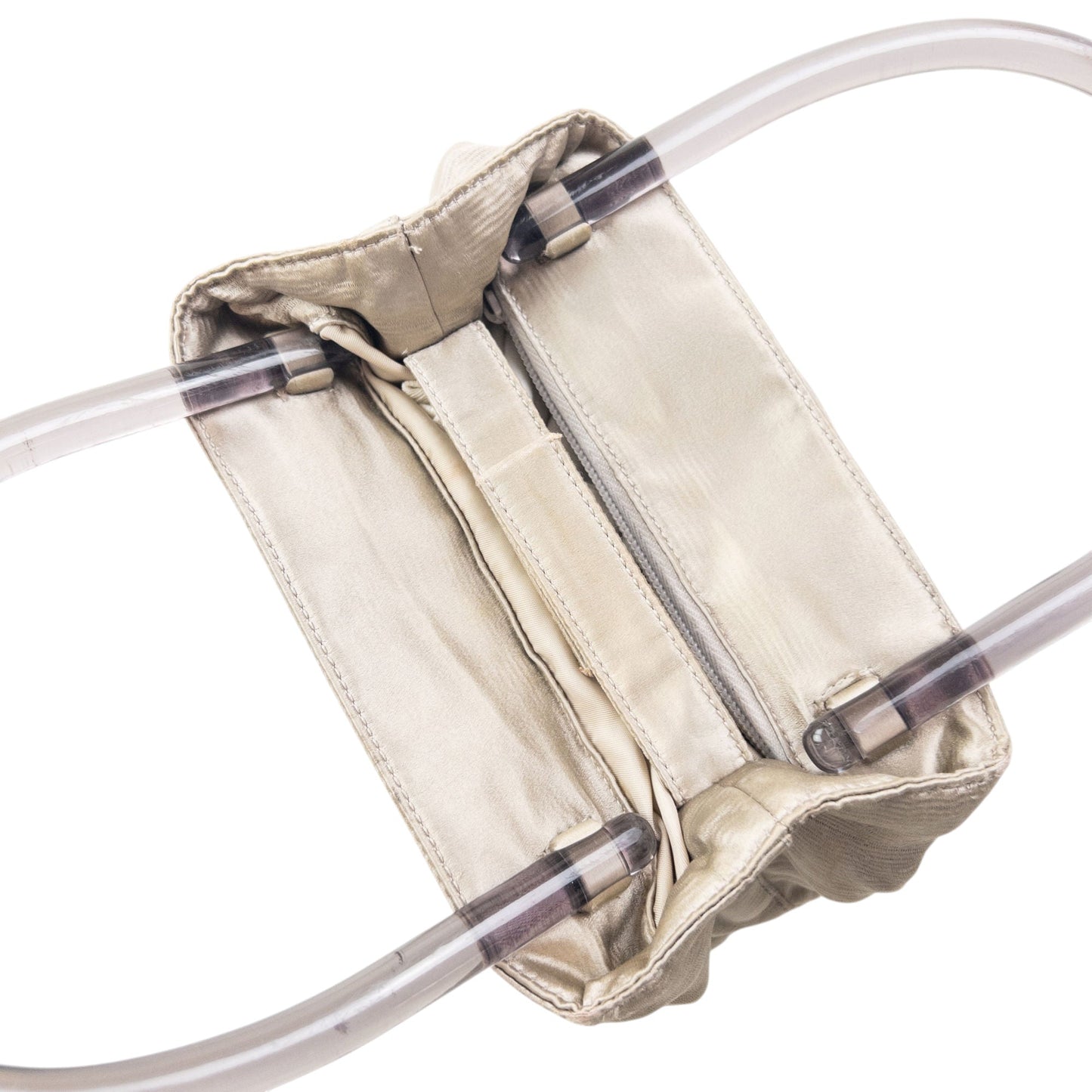 Vintage 2000s Prada Clear Handle Handbag | O/S, Grey