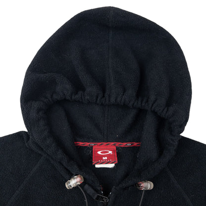 Vintage 90s Oakley Zip Up Fleece Hoodie Size M | Medium, Black