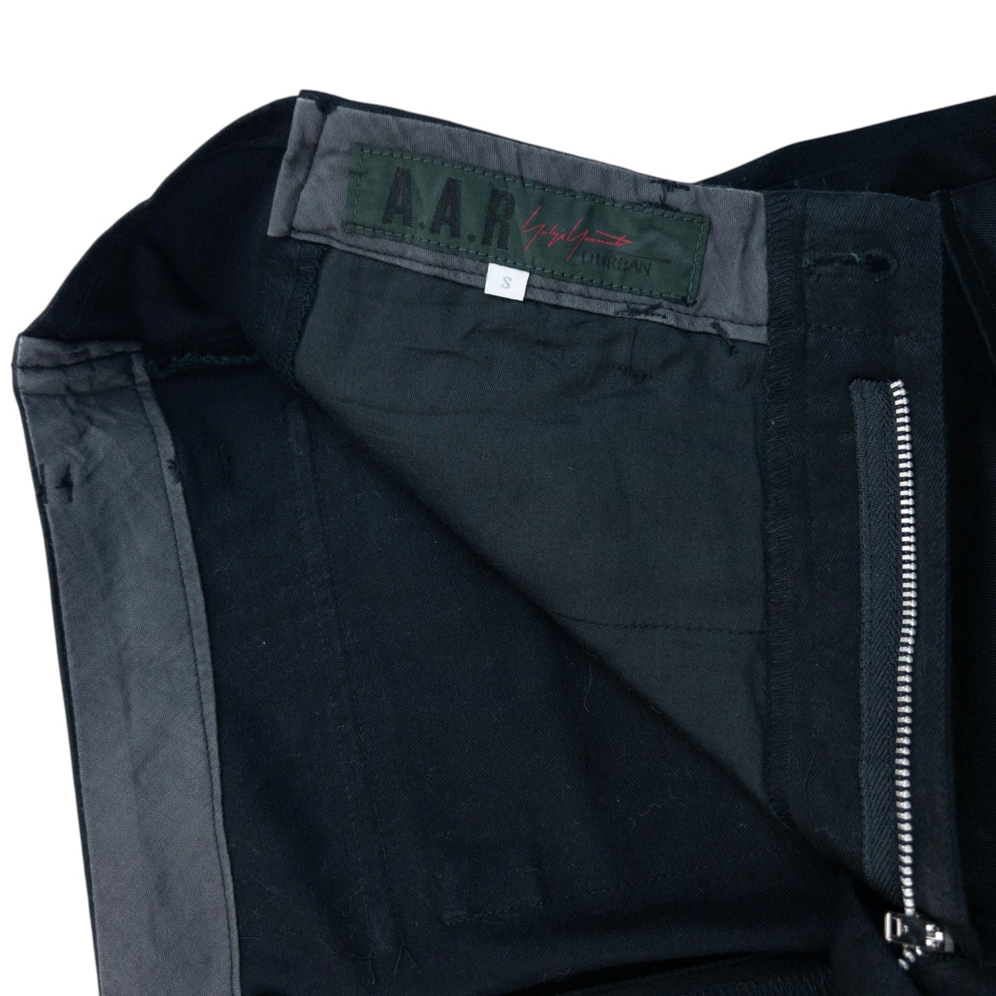 Vintage 90s Yohji Yamamoto D'Urban A.A.R Zip Waist Trousers Size W26 | W26, Black