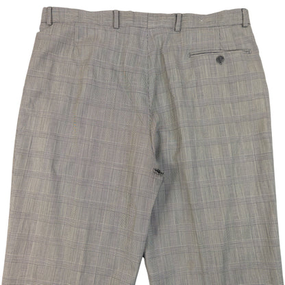 Vintage 90s YSL Yves Saint Laurent Checkered Jacket & Trousers Suit Set Size M | Medium, Grey