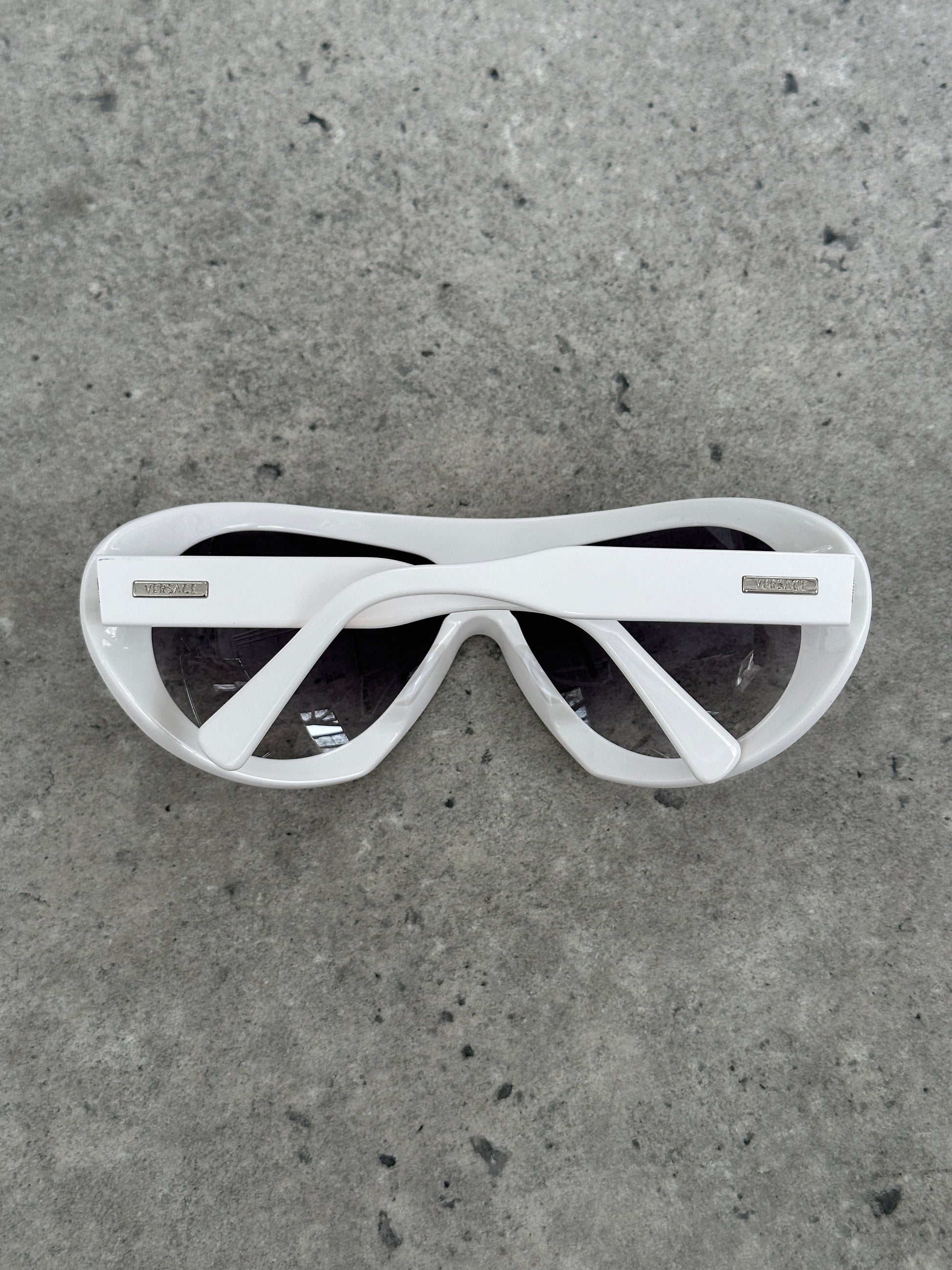 Versace 2000s Oversized Shield Logo Sunglasses
