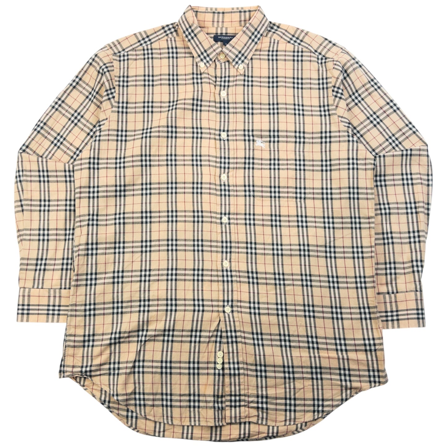 Vintage 2000s Burberry Nova Check Long Sleeve Button Up Shirt Size L | Large, Beige