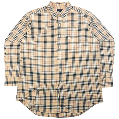 Vintage 2000s Burberry Nova Check Long Sleeve Button Up Shirt Size L | Large, Beige