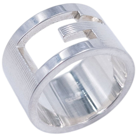 Vintage 2000s Gucci G Cut-Out Ring | O/S, Grey