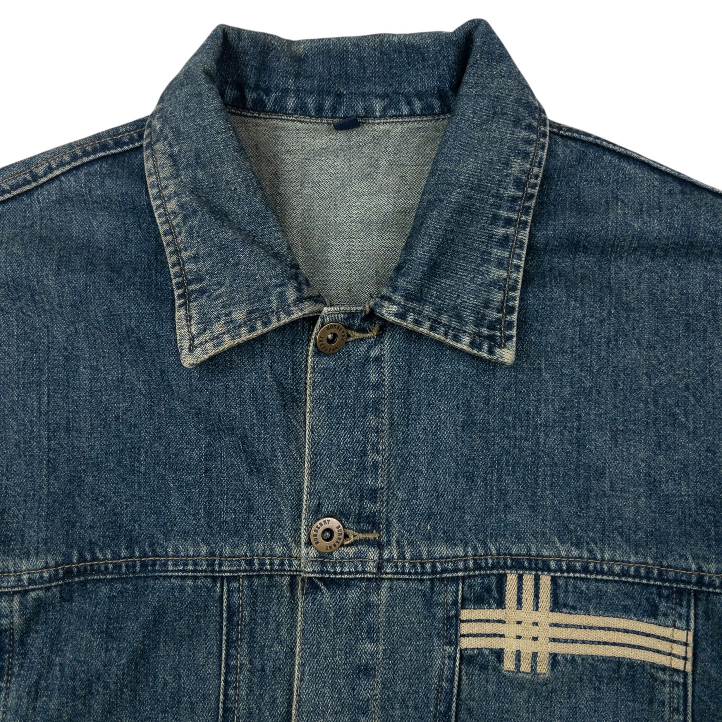 Vintage 2000s Burberry Button Up Denim Jacket Size L | Large, Multicoloured