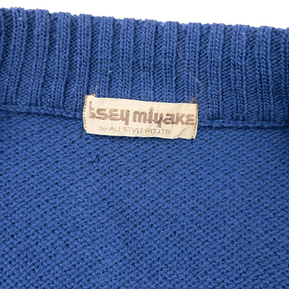 Vintage 80s Issey Miyake Knitted Wrap Cardigan Size S | Small, Blue