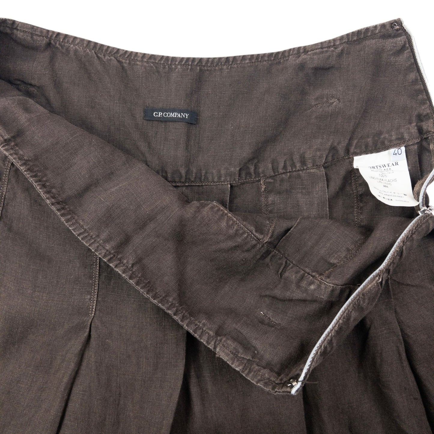 Vintage 2006 CP Company Pleated Skirt Womens Size W27 | W27, Brown