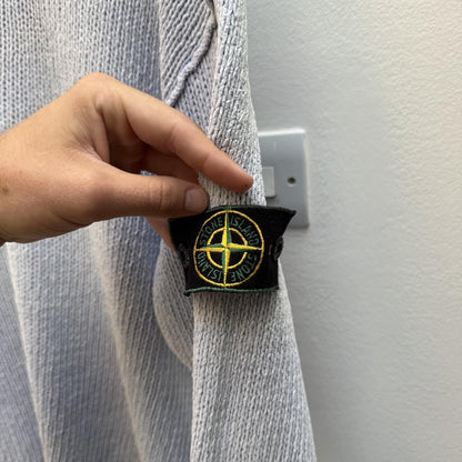 Stone Island Vintage 1990s Green Edge Chunky Knit Jumper – Pale Lilac/Grey (L/XL) | Large, Multicoloured