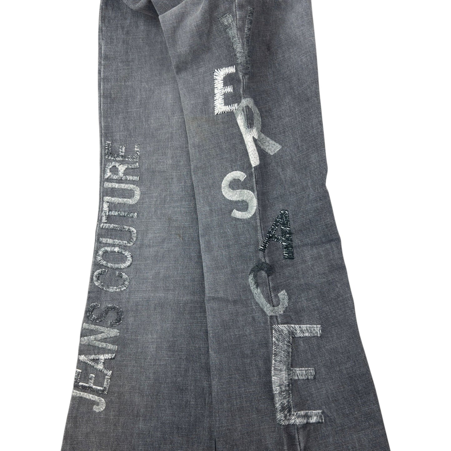 Vintage 2000s Versace Jeans Couture Embroidered Denim Jeans Womens Size W29 | W29, Grey
