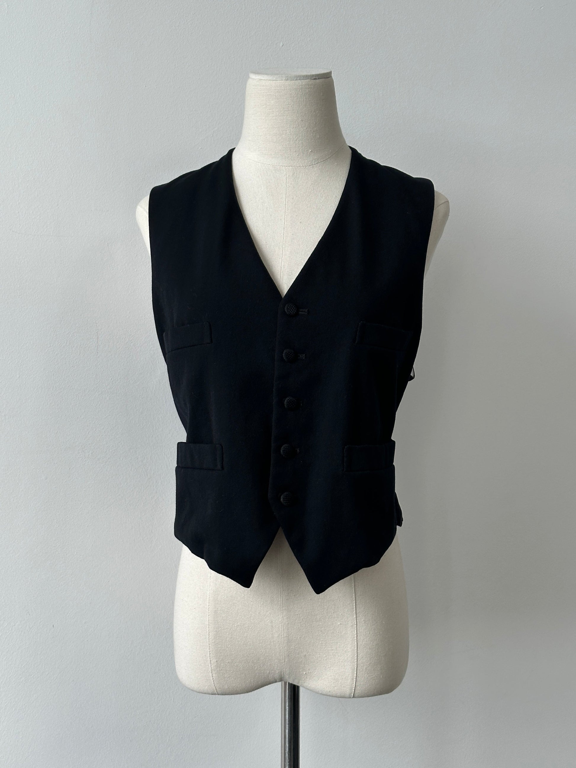 Vintage 1990s Pure Wool Tailored Waistcoat - M