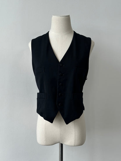 Vintage 1990s Pure Wool Tailored Waistcoat - M