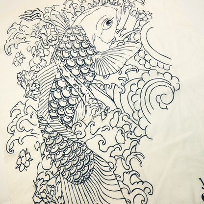 Vintage 2000s Jean Paul Gaultier Koi Fish Scarf | O/S, Blue