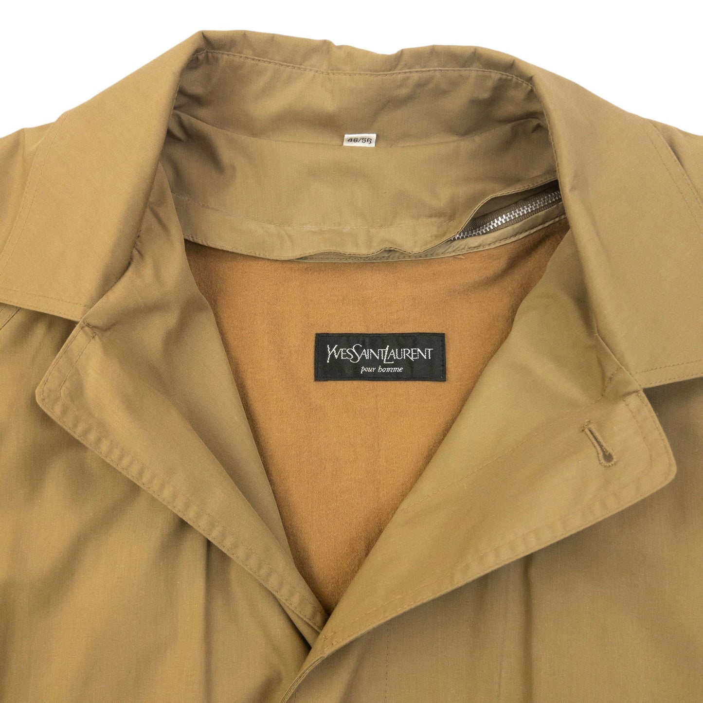 Vintage YSL Yves Saint Laurent Belt Waist Trench Jacket Size | Medium, Beige