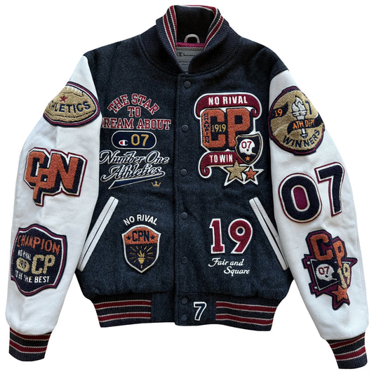 Champion 'Fair and Square Champion' Varsity Jacket - M