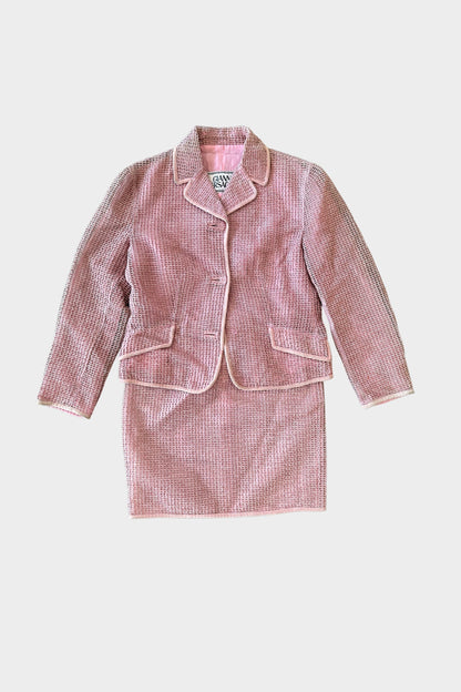 Gianni Versace 1990's Vintage Pink Waffle Suit