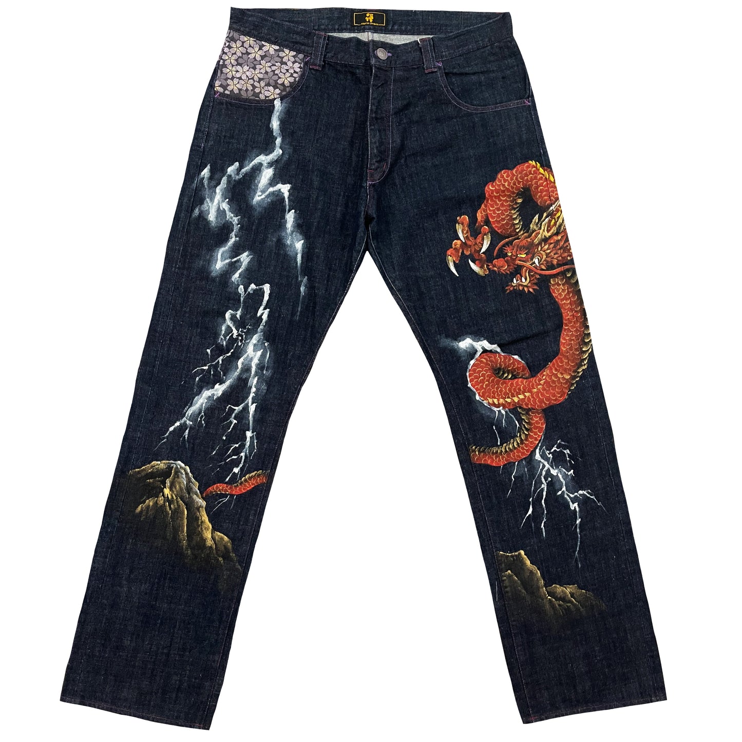 Zen Dragon Hand Painted Jeans - W36"